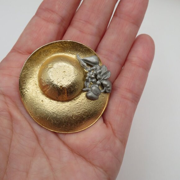 Ultra Craft Vintage Hat Gold Tone Brooch - Picture 3 of 7